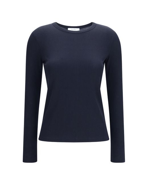 Max Mara Blue Ribbed Long-Sleeve Sweater
