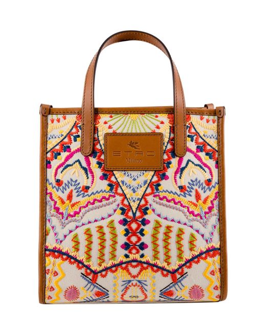 Etro Calleather Tote Bag Save 6 Lyst