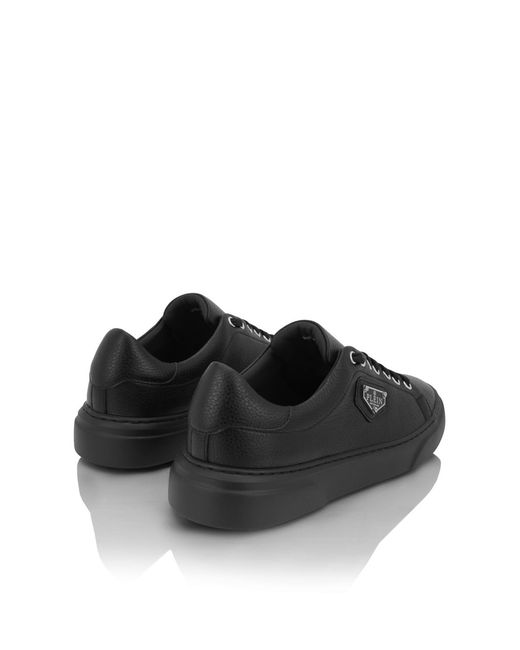 Philipp Plein Black Lo-Top Iconic Plein Logo Sneakers Shoes for men