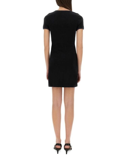 Courreges Black Holistic Contrast Mini Dress Fabric Main: Cotton