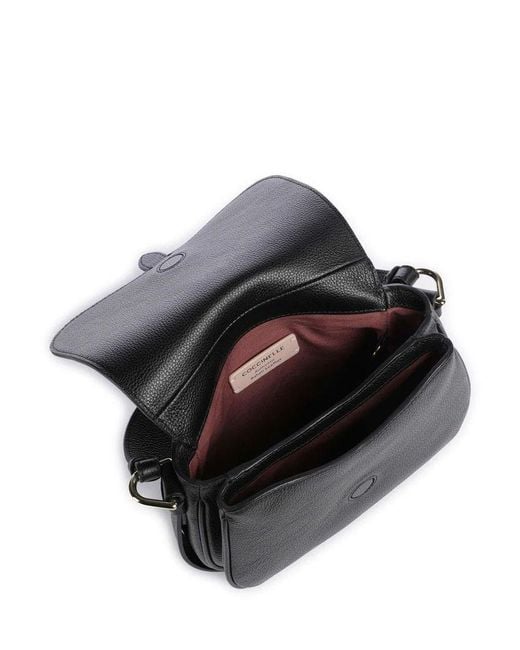 Coccinelle Black Handbag Micro Grainy Leather Bags Handbags
