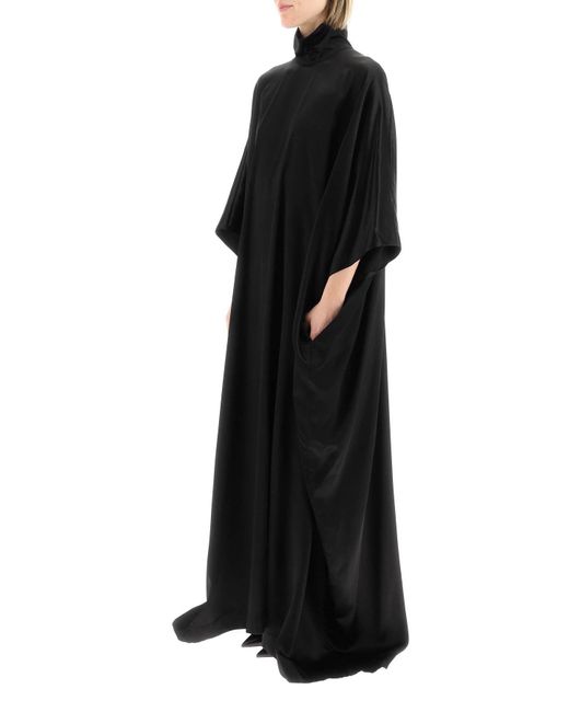 Balenciaga Black Satin Cape Dress