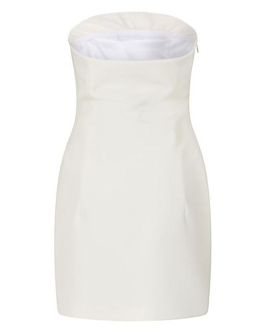 The Attico White Sleeveless Dress Heart-Shaped Neckline Polyester