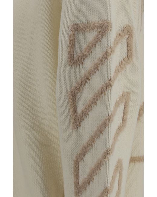 Off-White c/o Virgil Abloh White Arrow Fuzzy Crewneck Sweater Wool Ovis Aries; Polyamide for men