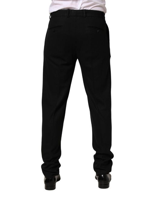 Dolce & Gabbana Black Wool Skinny Dress Trouser Pants Virgin for men