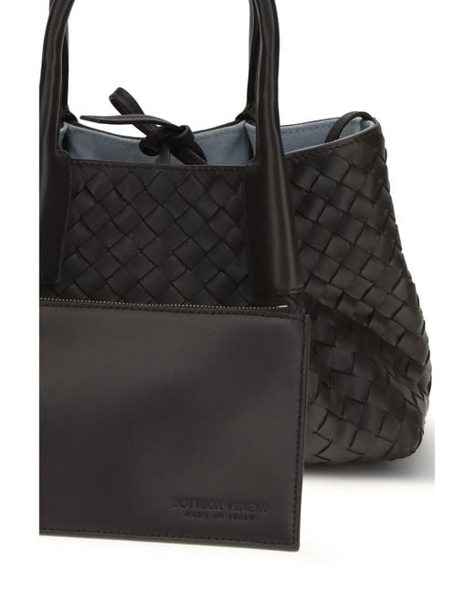Bottega Veneta Black Handbag Pinacoteca Small Espresso-Mineral-Mb Calf Leather Handbags