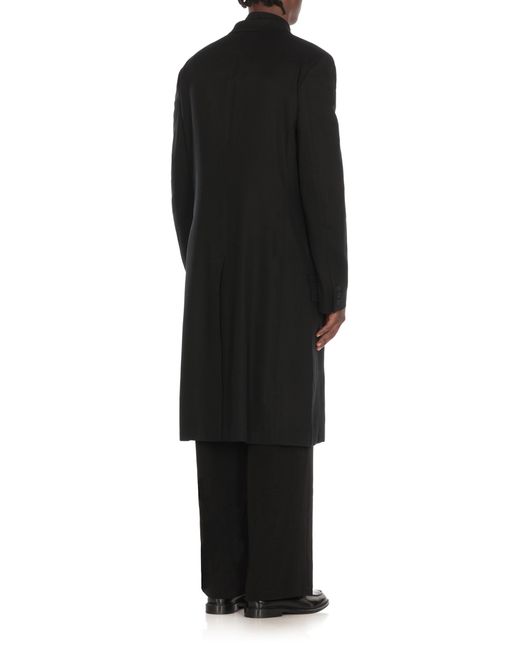 Yohji Yamamoto Black Cellulose Coat for men