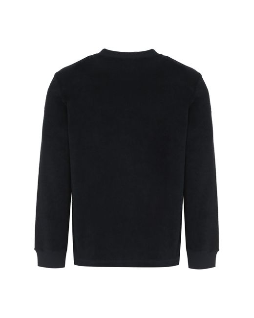 Moncler Black Cotton Crew-Neck Sweatshirt for men