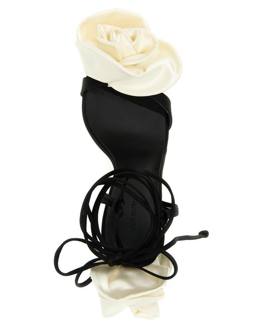 Magda Butrym Black Satin Sandals