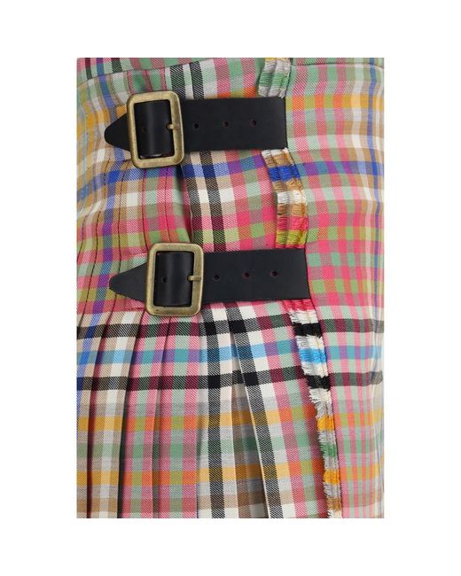 Vivienne Westwood Red Multicolor Wool Oves Aries Mini Skirt