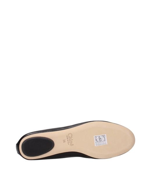 Chloé Black Leather Ballet Flats