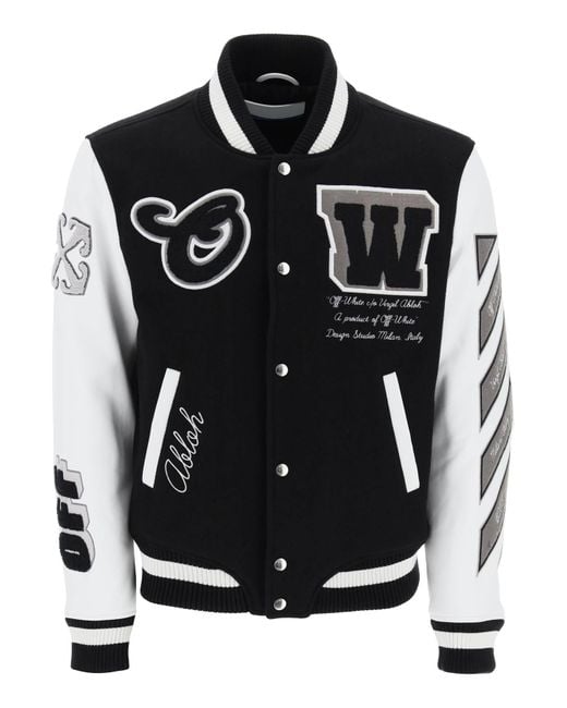 Off-White c/o Virgil Abloh Black Off- And And Varsity Jacket for men