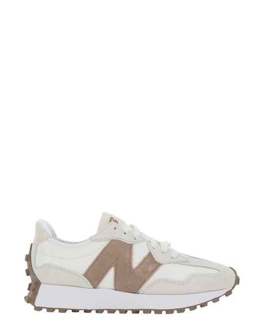 New Balance White Sneakers 327 Tech Fabric Trainers