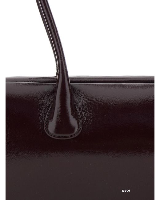OSOI Red Shoulder Bag Boat Wide Cow Leather