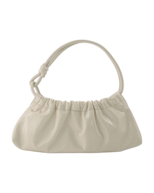 Nanushka Gray Valerie Bag Cream Patent Vegan Leather Synthetic_Leather Shoulder-Hobo-Bags