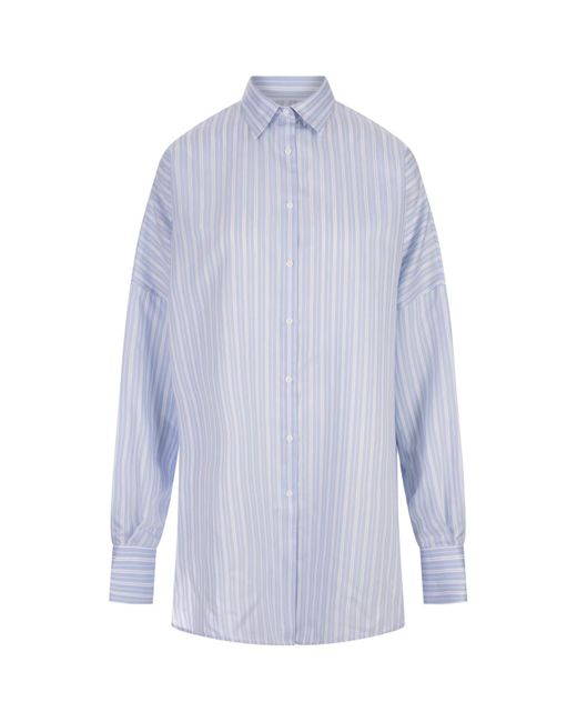 Ermanno Scervino Blue And Striped Over Shirt