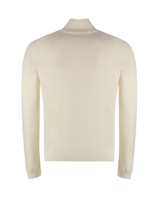 Moncler White Cotton Blend Sweater for men