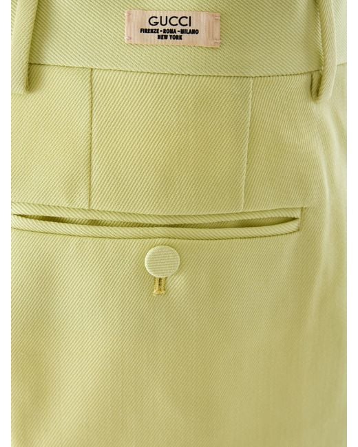 Gucci Yellow Lime Polyester Pants for men