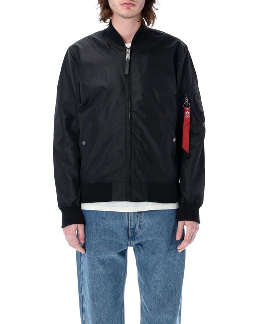Alpha Industries Black Ma-1 Tt Nylon Bomber Jacket Lining for men