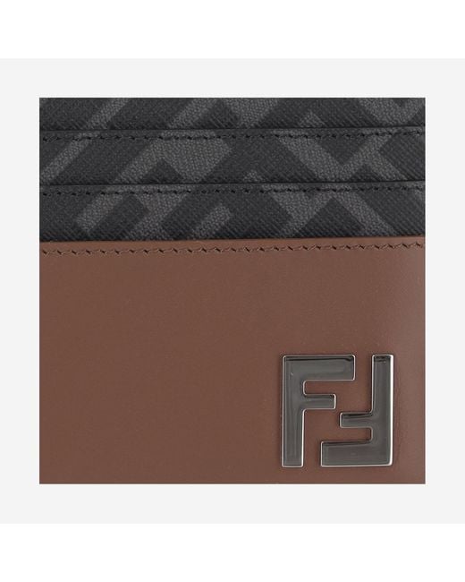 Fendi Black Card Holder Leather Wallets & Cardholders for men