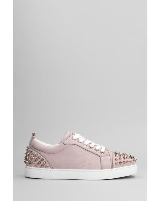 Christian Louboutin Pink Louis Junior Spikes Sneakers