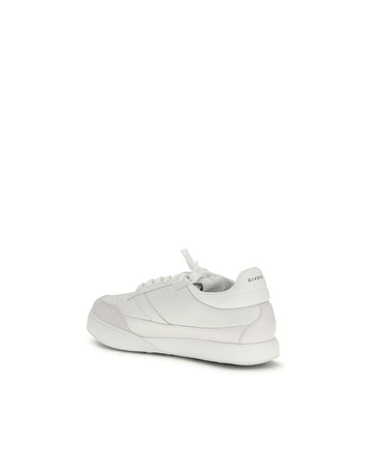 Givenchy White Calf Leather Bos Taurus Low Top Sneakers for men