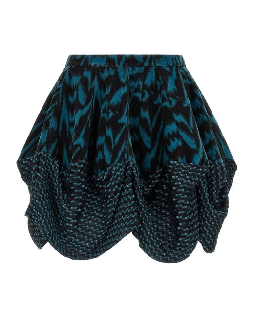 Kiko Kostadinov Blue Cotton Long Skirt