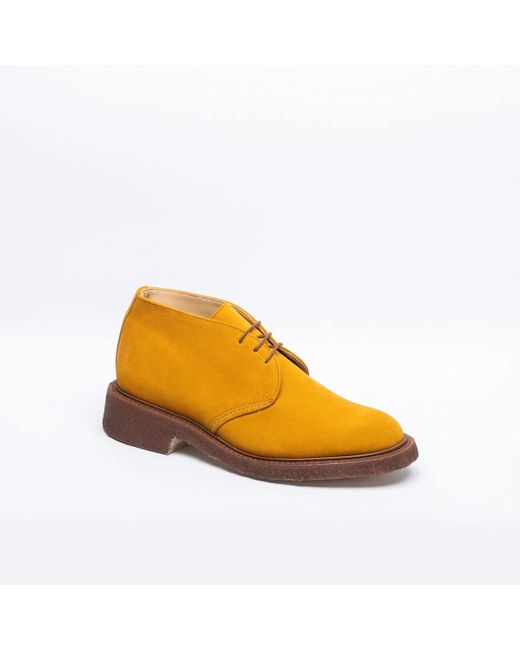 Tricker's Yellow Winston Suede Ankle Boot Suede Crepe Sole for men