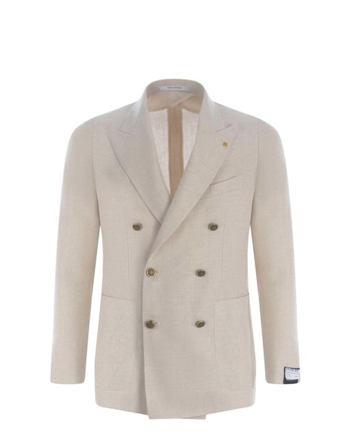 Tagliatore White Double-Breasted Jacket for men