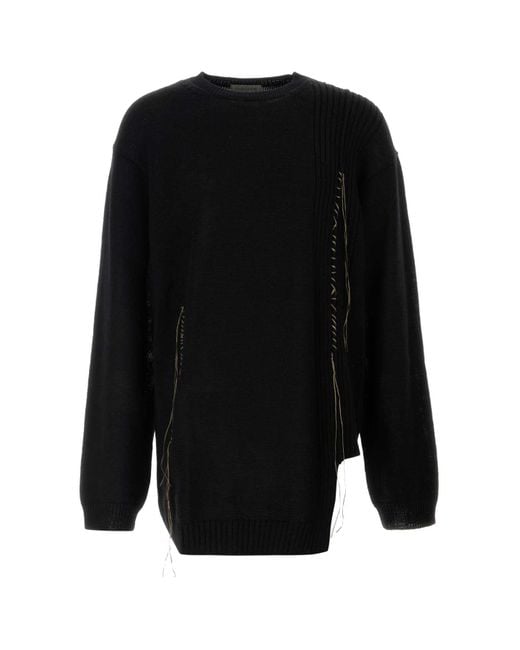 Yohji Yamamoto Black Wool Oversize Sweater for men