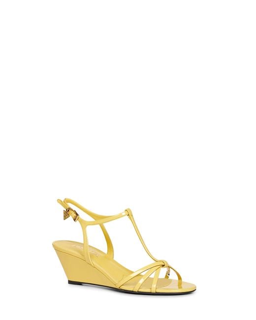 Prada Metallic Sandals Pineapple Patent Leather Calf
