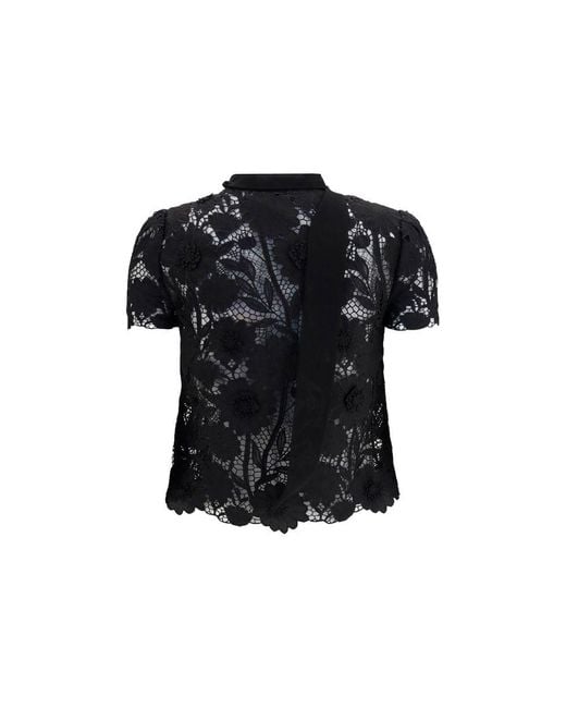 Self-Portrait Black Polyester Blouse
