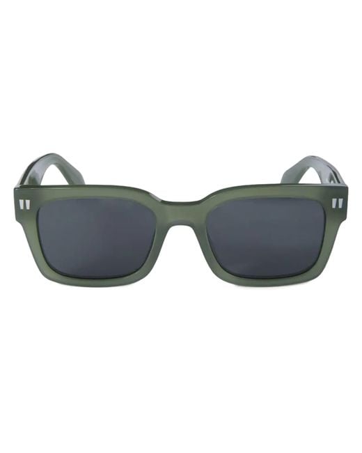 Off-White c/o Virgil Abloh Black Midland - Olive Green / Dark Grey Sunglasses for men