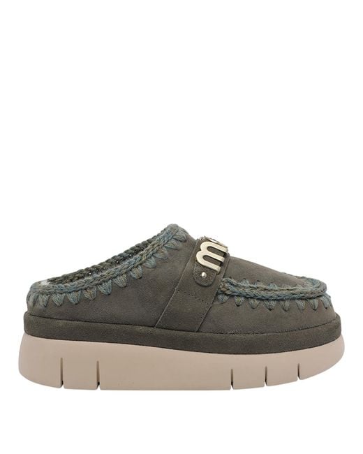Mou Gray Sandals Suede Leather/Rubber Sole