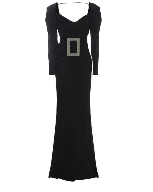 GIUSEPPE DI MORABITO Black Long Dress Made Of Crepe