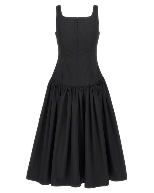 Alexander McQueen Black Heart Neckline Midi Dress