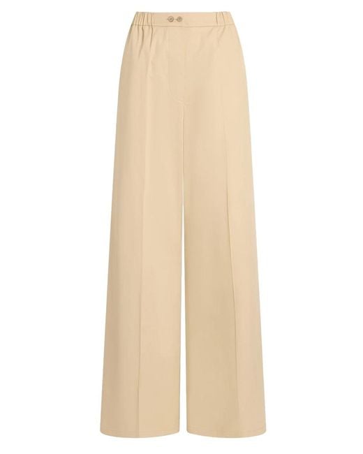 Patou Natural Pants With Elasticated Waist Cotton Bio Trousers