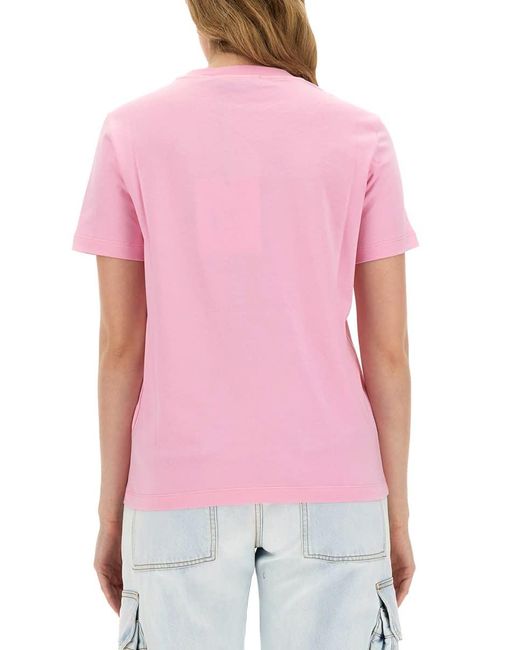 MSGM Red T-Shirt With Logo