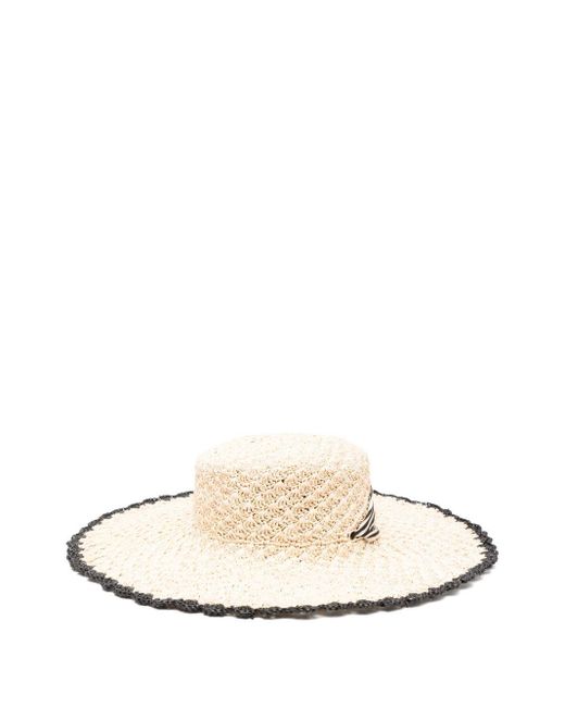 Zimmermann White Raffia Tipped Sun Hat