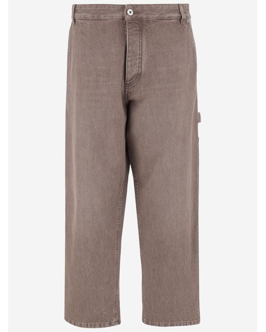 Bottega Veneta Brown Cotton Denim Jeans With Belt Loops Trousers