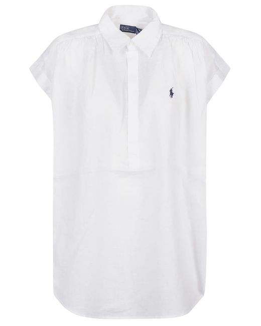 Ralph Lauren White Short Sleeve Button Front Shirt
