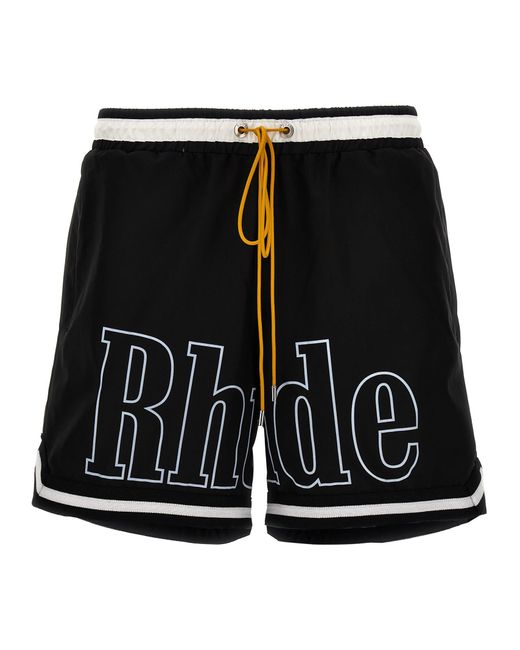 Rhude Black ' Basketball' Swim Shorts for men