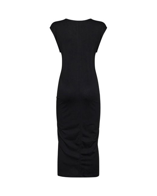 Totême Black Jersey Tie-Waist Midi Dress
