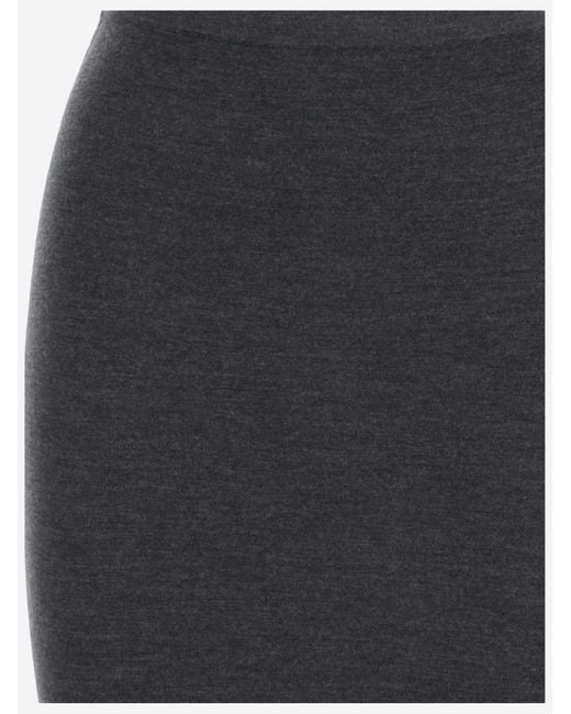 Saint Laurent Blue Pencil Skirt Cashmere, Wool & Silk