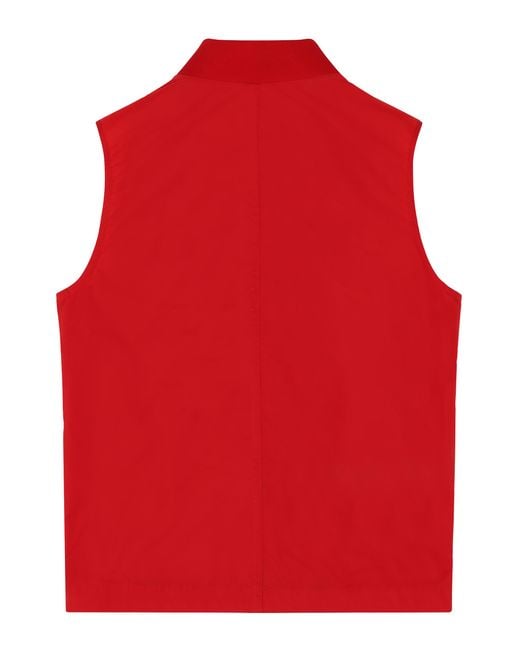 Moncler Red Sleeveless Jacket Polyamide for men