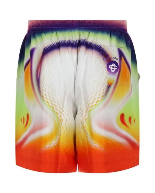 Casablanca Multicolor Silk Shorts for men