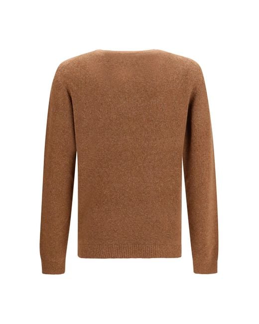 Roberto Collina Brown Wool And Camel Sweater for men