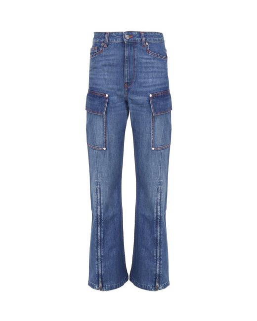 Stella McCartney Blue High-Rise Flared Denim Jeans