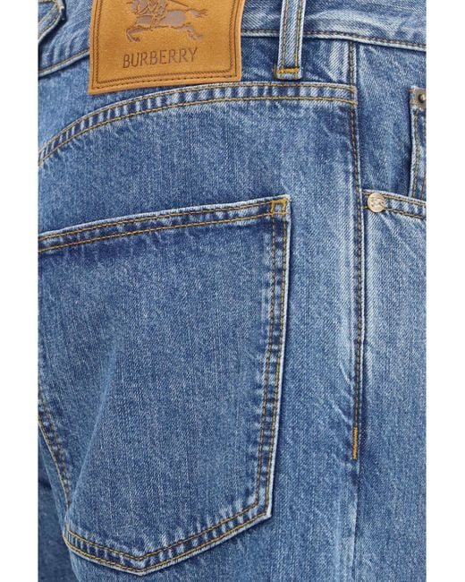 Burberry Blue Straight Leg Jeans Cotton for men