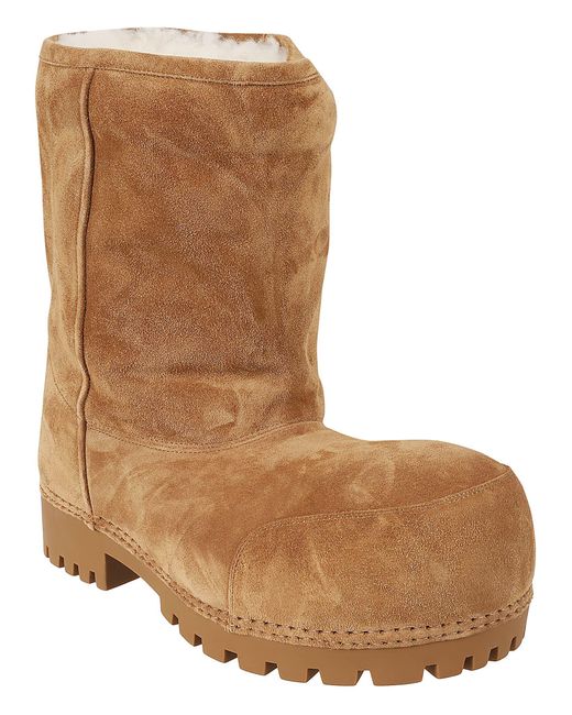 Balenciaga Alaska Fur Low Boots in Brown for Men | Lyst